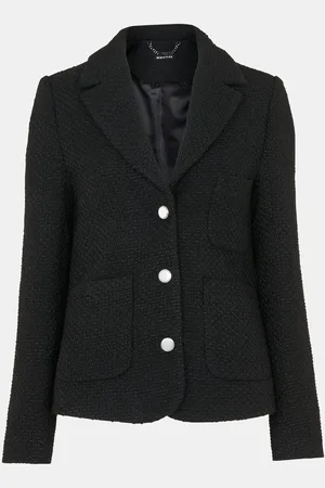 Whistles Black Classic Textured Jacket AU 12