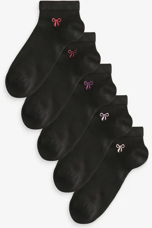 Next Pink Bows Motif Trainer Socks 5 Pack One