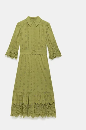 mint&berry Broderie 100% Cotton Midi Dress AU 10
