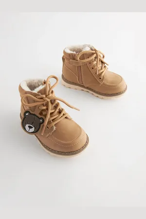 Next Tan Brown Bear Apron Front Boots With Zip Fastening AU 12 (EU 30.5)