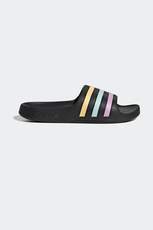 adidas Black/Multi Adilette Youth Kids Sliders AU 12 (EU 30)