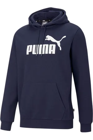 PUMA Blue Men Essentials Big Logo Hoodie L