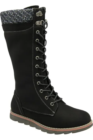 Lotus Black Textile Knee High Boots AU 5 (EU 36)