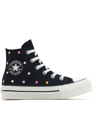 Converse Black Junior Chuck Taylor Embroidered EVA Lift Trainers AU 11.5 (EU 29)