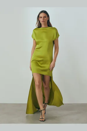 Reiss Eloise Italian Satin High-Low Mini Dress AU 8