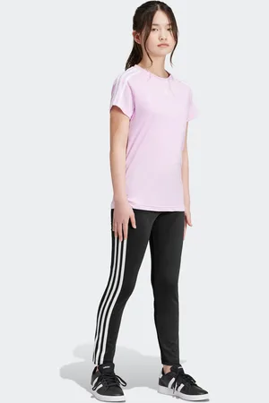 adidas Girls Sportswear Essentials Aeroready 3-Stripes High Waisted Leggings
