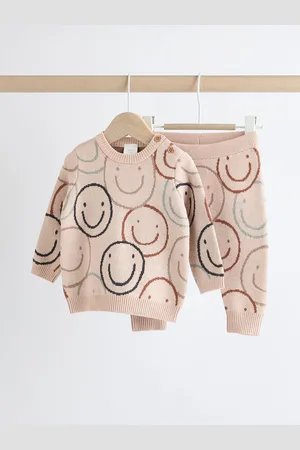 Next Neutral Print Baby Knitted Top and Leggings Set (0mths-2yrs) Up to 1 Month (56cm)
