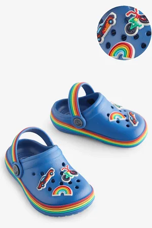 Little Bird Blue Rainbow Charm Clogs AU 11 (EU 29)