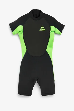 Next Black and Green Short Sleeve Wetsuit (1-16yrs) 7