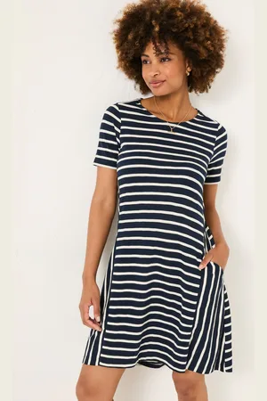 Fat Face Simone Stripe Jersey Dress AU 10 L