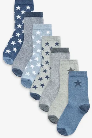 Next Blue Stars Cotton Rich Socks 7 Pack 9-12 Jnr