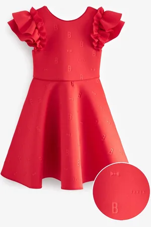 Ted Baker Frilled Embossed Scuba Dress 8 Years (128 cm)