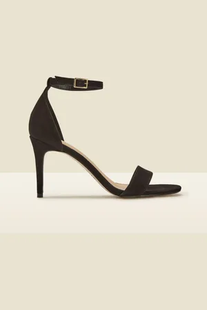 Sosandar Black Suede Barely There High Heels Sandals AU 9 (EU 40)