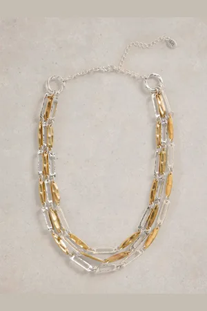 White Stuff Metallic Chestnut Multi Layer Necklace One