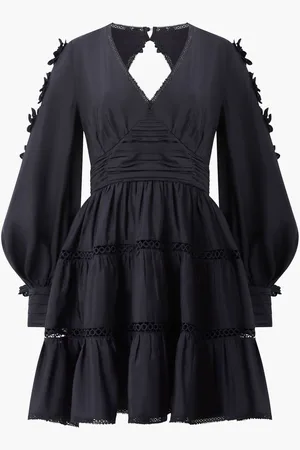 French Connection Aubrey 3D Lace Trim Mini Dress AU 8