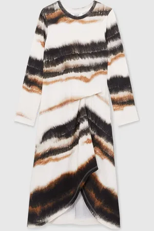 Reiss Georgia 9-13 yrs Printed Jersey Ruched Midi Dress 12