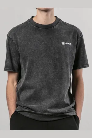 Religion Black Embroidered Wash 100% Cotton T-Shirt XXL