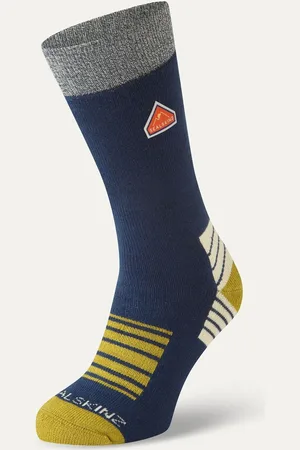 Sealskinz Blue Attlebridge Single Layer Bamboo Mid Length Plain Hiking Socks L