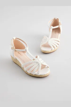 Next White Heeled Wedge Sandals AU 1 (EU 33)