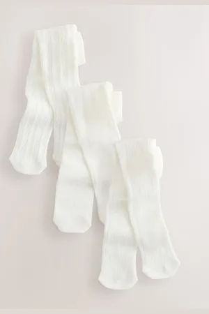 Next Ecru Cable/Ribbed Baby Tights 3 Pack (0mths-2yrs) 3