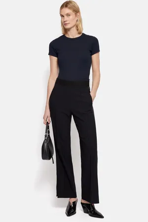 Jigsaw Black Bi Stretch Split Hem Joggers AU 12