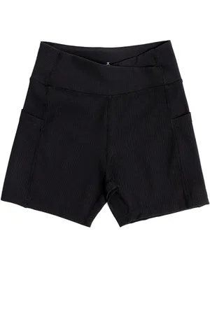Danskin Ribbed High Waist V-Shape Waistband Shorts 8
