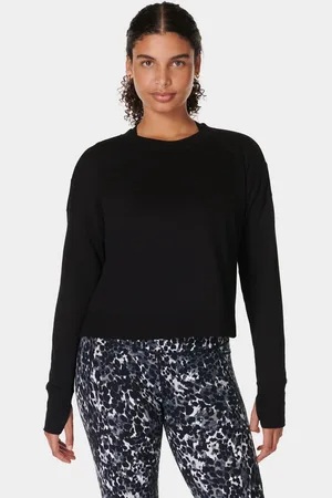 Sweaty Betty Black After Class Crop Sweatshirt XL