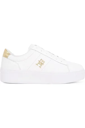 Tommy Hilfiger White Platform Metallics Court Trainers AU 8.5 (EU 40)