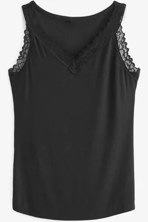 Next Black ThermoGen Lightweight Lace Trim Thermal Vest AU 16