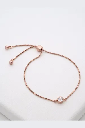 Ted Baker Rose Gold Tone SARSAA: Crystal Drawstring Adjustable Bracelet One