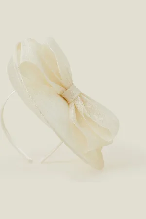 Accessorize Natural Structured Disc Bow Fascinator Hat One
