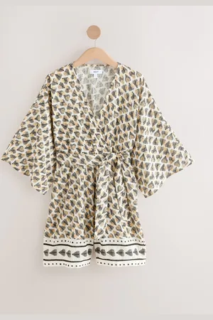 Next Cream/Black 100% Cotton Playsuit AU 4 Petite
