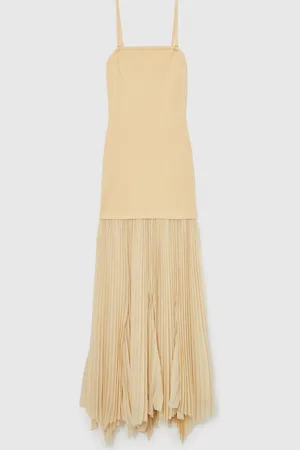 Reiss Milana Pleated Skirt Ribbed Midi Dress 8