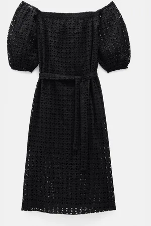 Hush Puppies Broderie Off Shoulder Midi 100% Cotton Dress xlarge