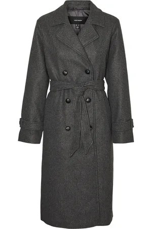 VERO MODA Grey Belted Trenchcoat AU 10