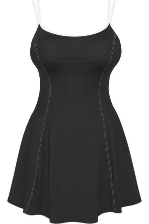 Simply Be Black Magisculpt Flatter Me Sports Contrast Swimdress AU 18
