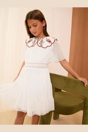 Love & Roses Embrodiered Collar Dress (5-16yrs) 11 Years (146cm)