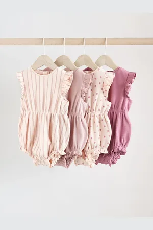 Next Pink Baby Printed Rompers 4 Pack Up to 1 Month (56cm)