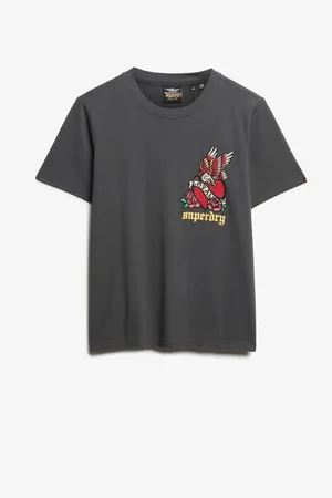 Superdry Black Old School Tattoo Relaxed T-Shirt AU 8