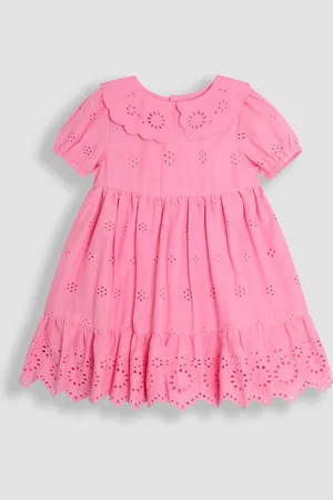 JoJo Maman Bébé Broderie Puff Sleeve 100% Cotton Dress 6