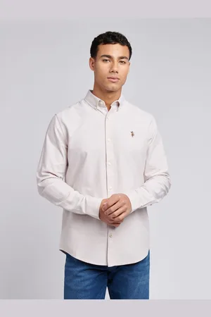 U.S. Polo Assn. U. S. Polo Assn. Mens Peached 100% Cotton Oxford Shirt L