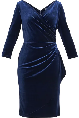 Gina Bacconi Zoe Velvet Wrap Dress AU 16