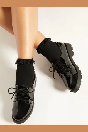 Lipsy London Clean Lace Up Chunky Brogue School Shoes AU 10 (EU 28)