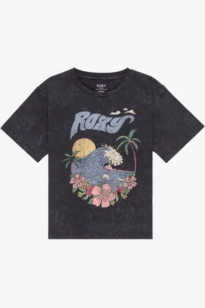 Roxy Grey Gone To California Graphic Logo 100% Cotton T-Shirt 16 Years (176cm)