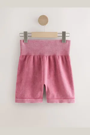 Next Washed Ribbed Shorter Length Cycling Shorts Medium Long