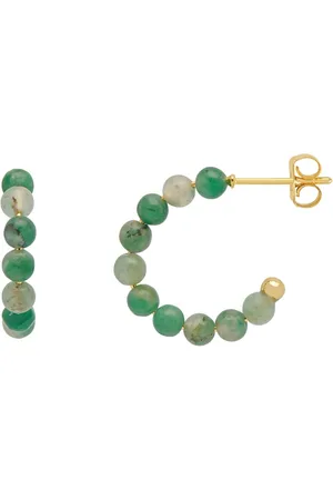 ESTELLA BARTLETT Green Amethyst Amelia Hoop Earrings One