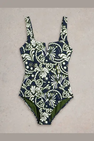 White Stuff Blue Gabrielle Swimsuit AU 14