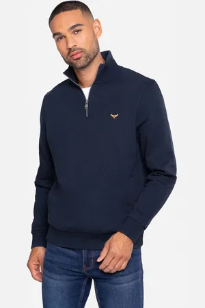 Threadbare Navy Quarter Zip Neck Sweatshirt XL