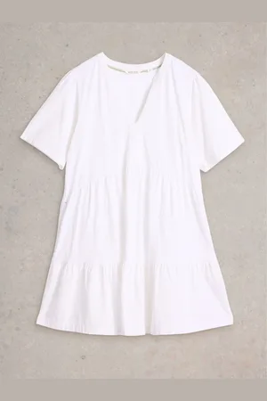 White Stuff White 100% Organic Cotton Maria Mix Tunic AU 16