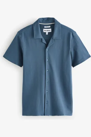 Threadbare Jersey Pique Revere Collar Short Sleeve 100% Cotton Shirt xlarge